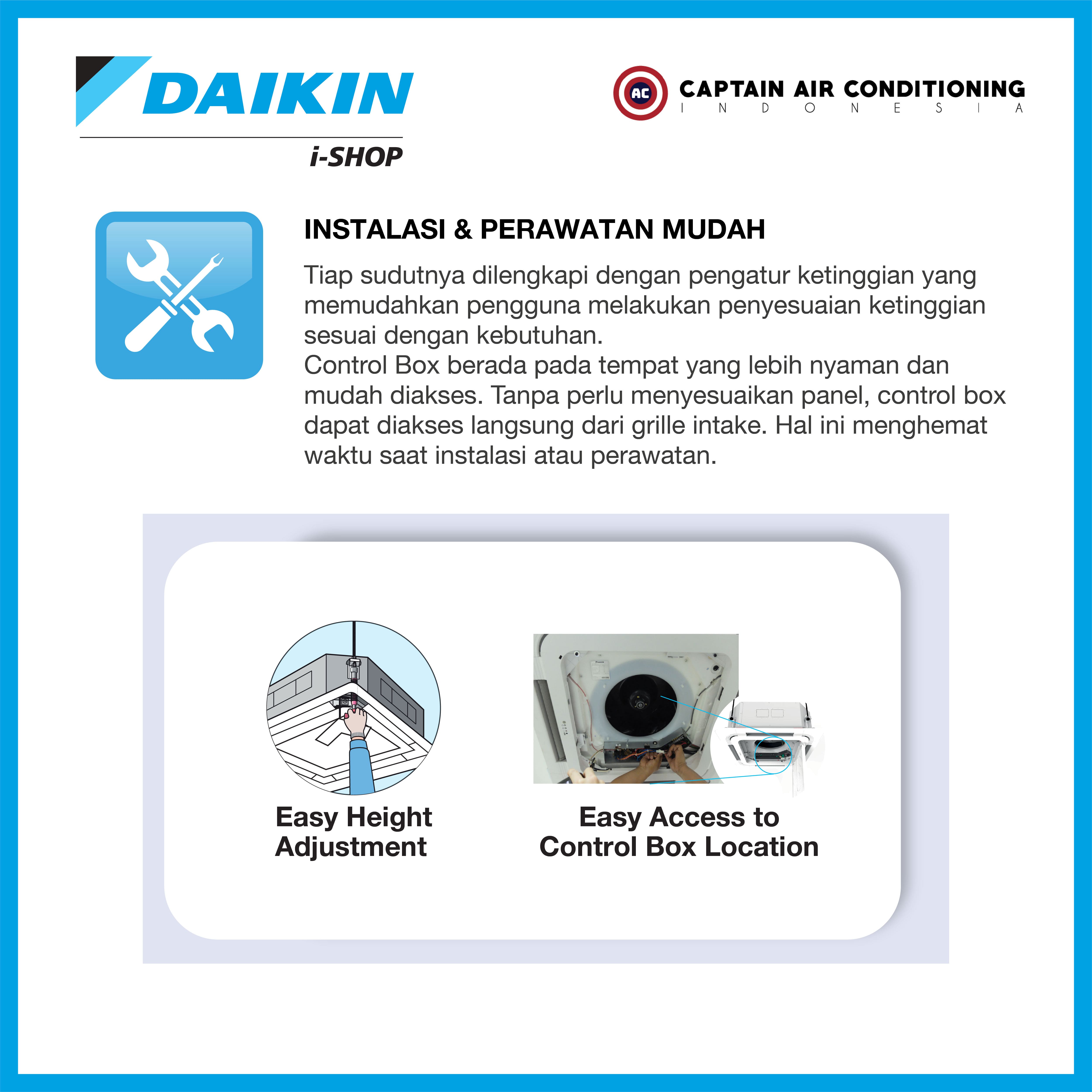 DAIKIN AC Cassette SkyAir FCC-125 5 PK (3 Phase) - Wireless