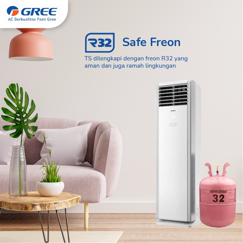GREE AC Floor Standing GVC-55TS(S) 6 PK Deluxe Standard (3 Phase)