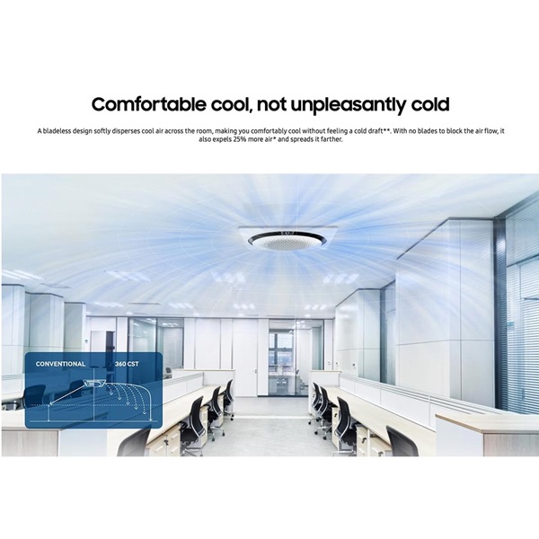 SAMSUNG AC Cassette Inverter 360° AC140FE6D 6 PK (3 Phase) - Black