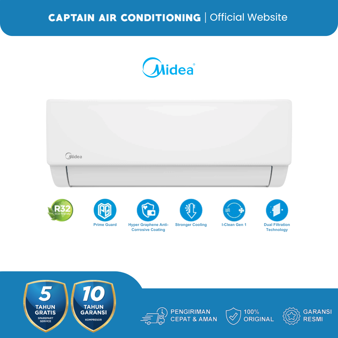 MIDEA AC Split MSFQ-18CRN 2 PK Premium Standard Prime Guard Hyper Grapfins