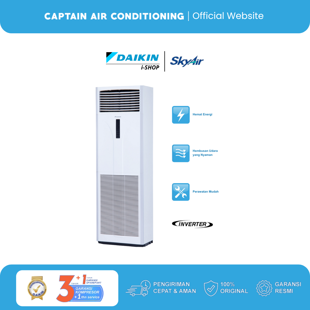 Daikin AC Floor Standing SkyAir Inverter FVFC-71 3 PK (1 Phase) - Wireless