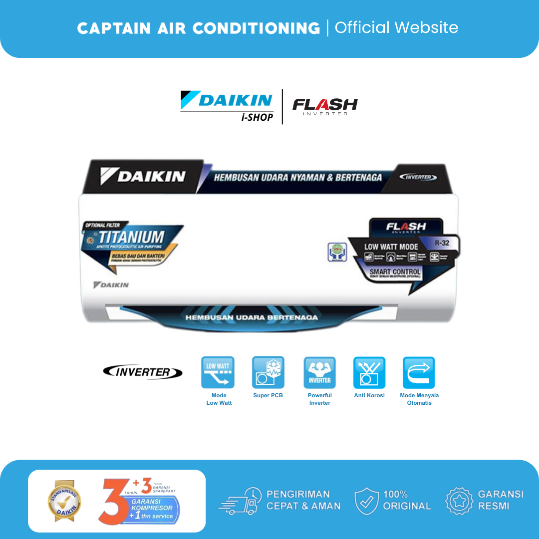 DAIKIN AC Split FTKQ-25 1 PK FLASH Inverter