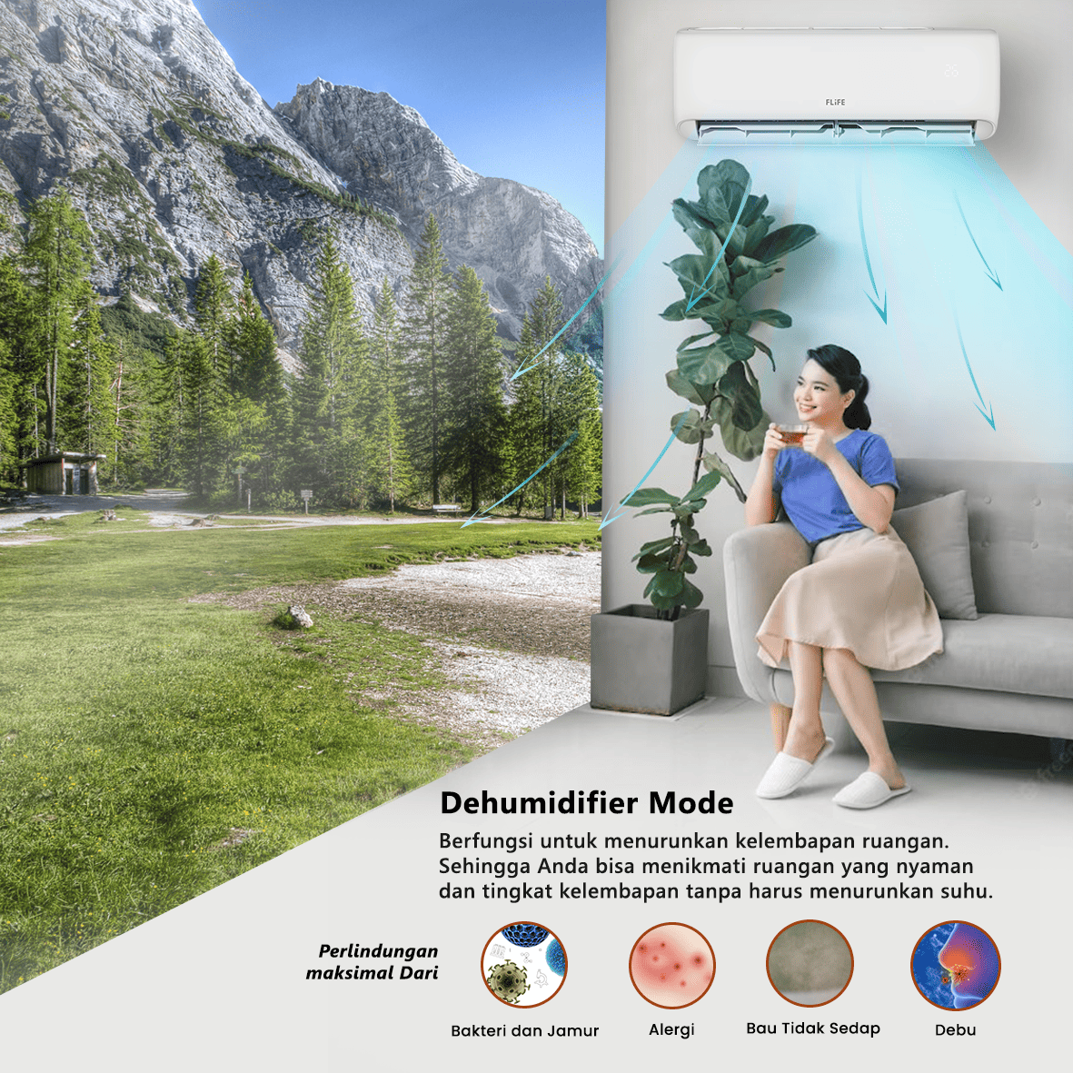 FLIFE by Gree AC Split FAC-09FCOO 1 PK Low Watt