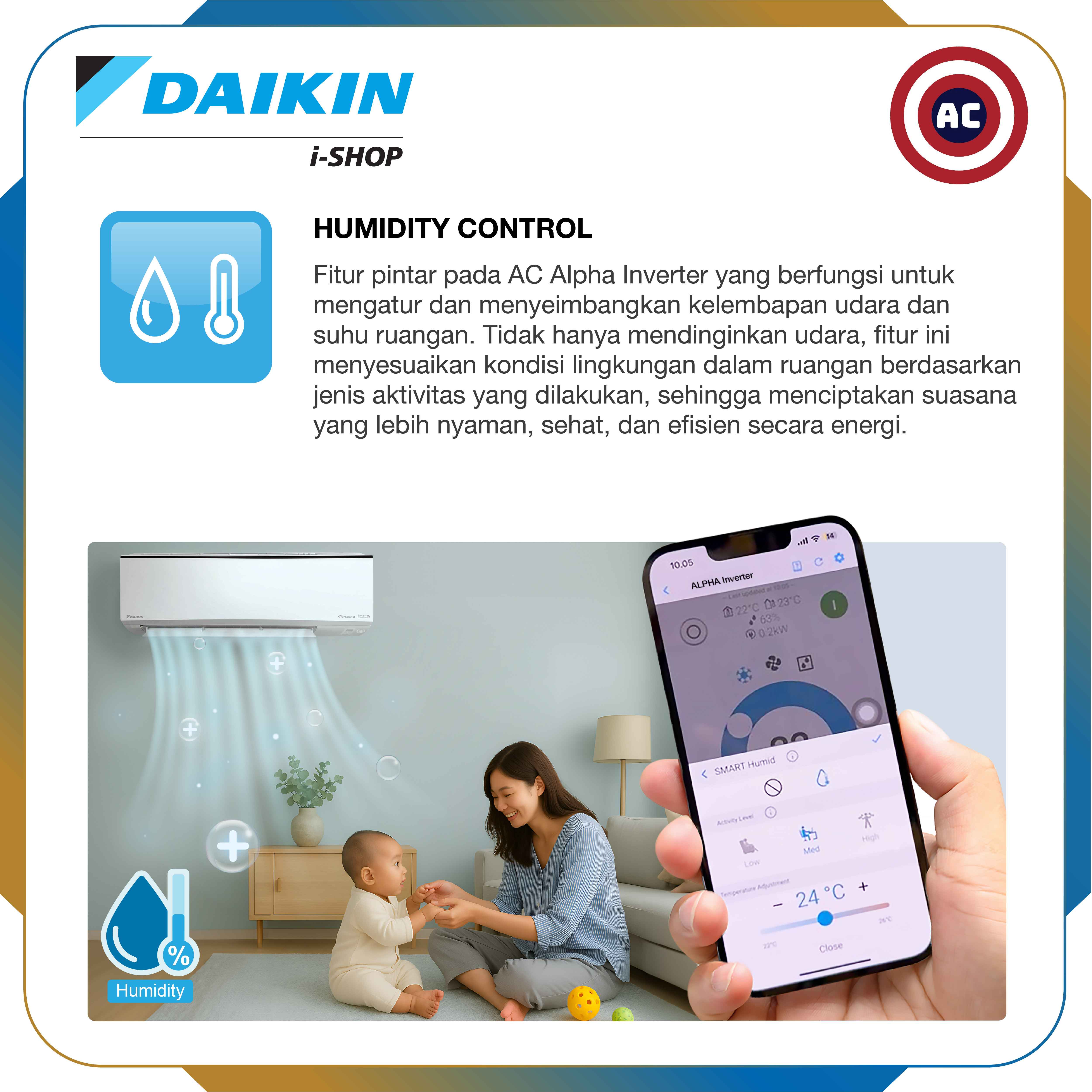 DAIKIN AC Split FTKH-25 1 PK Alpha Inverter Nusantara Prestige