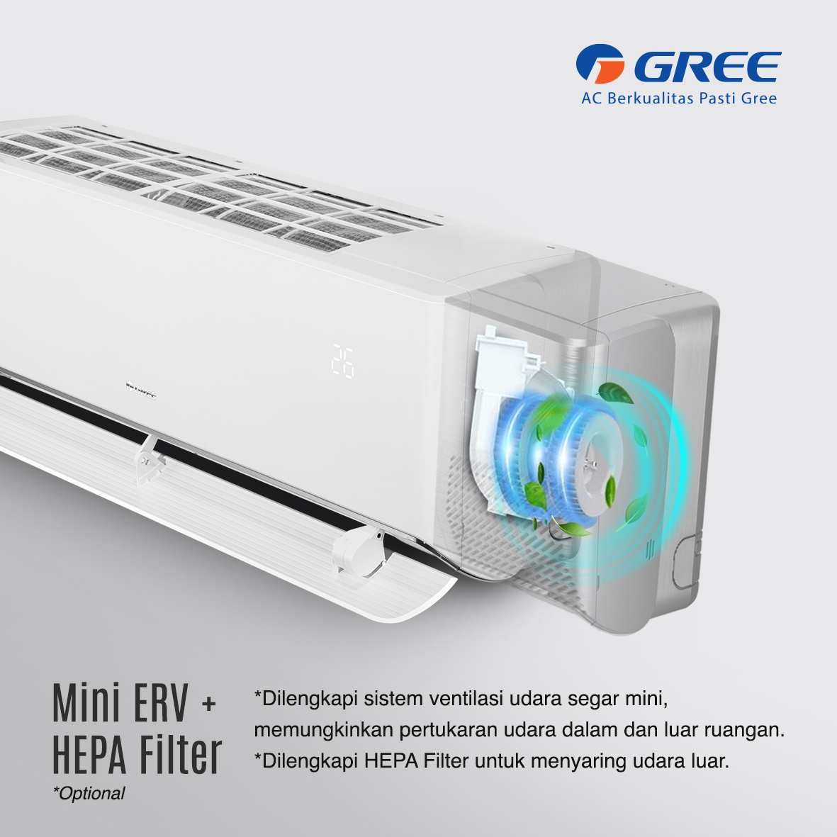 GREE AC Split GWC-09AIRY 1 PK Premium Inverter - Silver