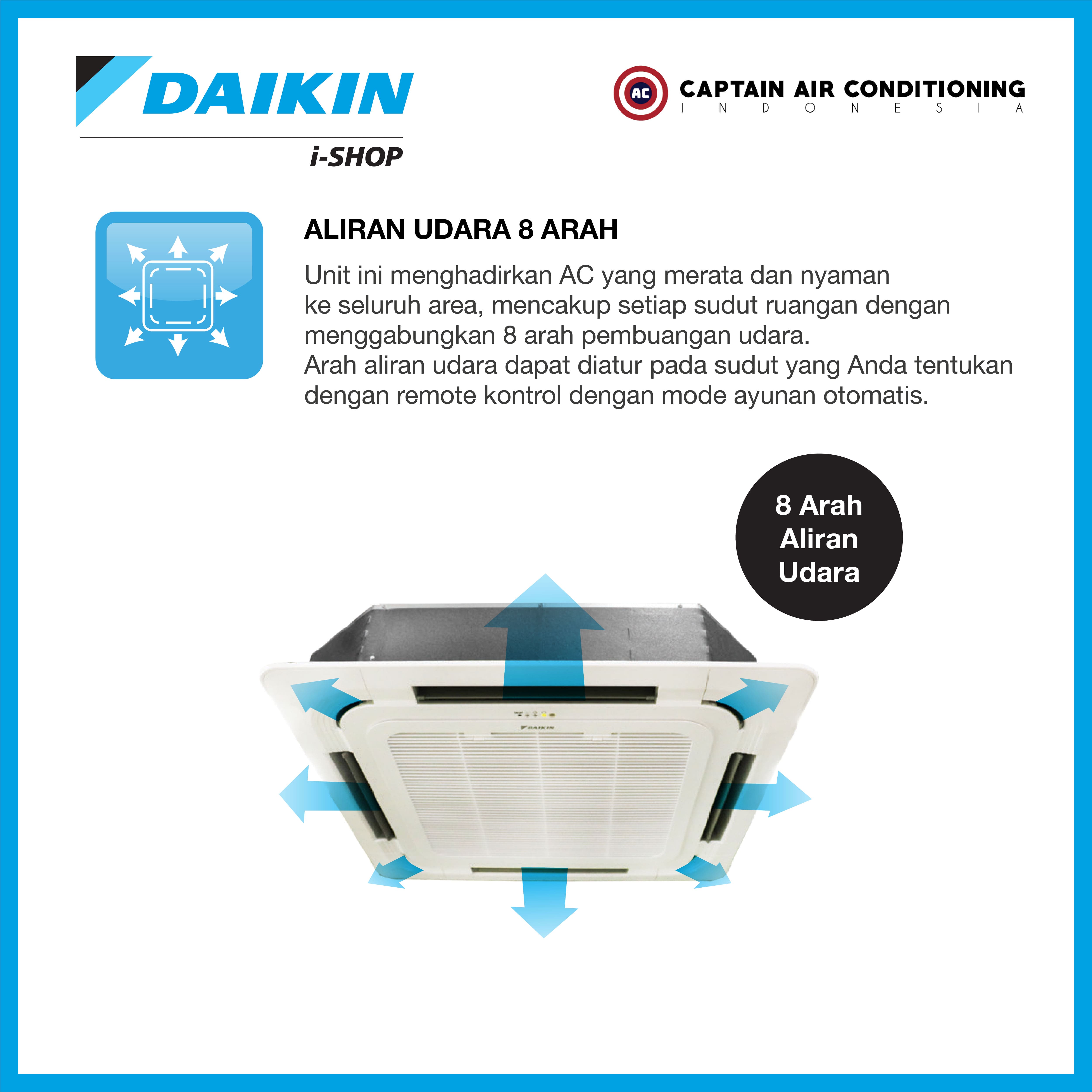 DAIKIN AC Cassette SkyAir FCC-85 3.5 PK (1 Phase) - Wireless