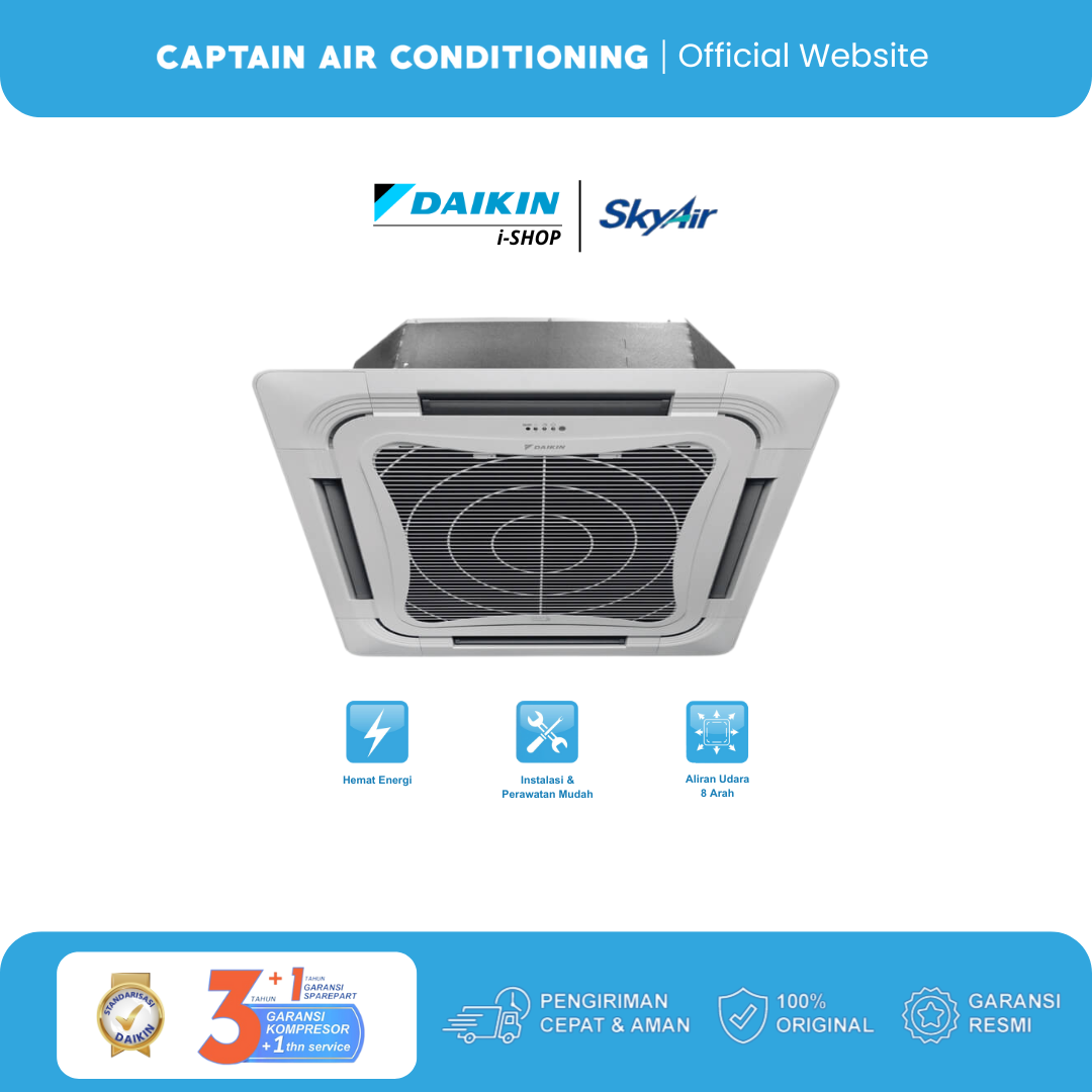 DAIKIN AC Cassette SkyAir FCC-50 2 PK (1 Phase) - Wireless