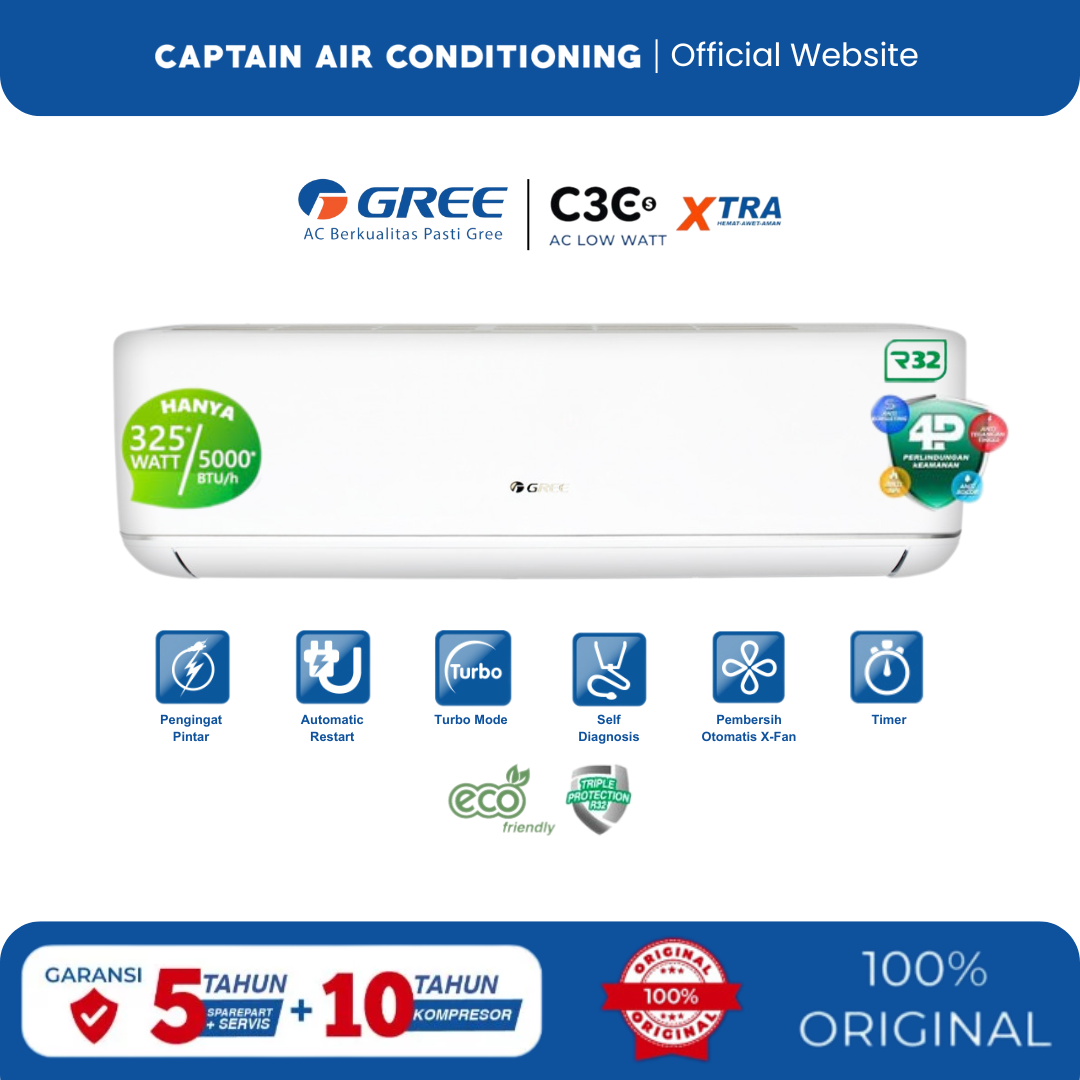 GREE AC Split GWC-05C3ES 1/2 PK Deluxe Low Watt