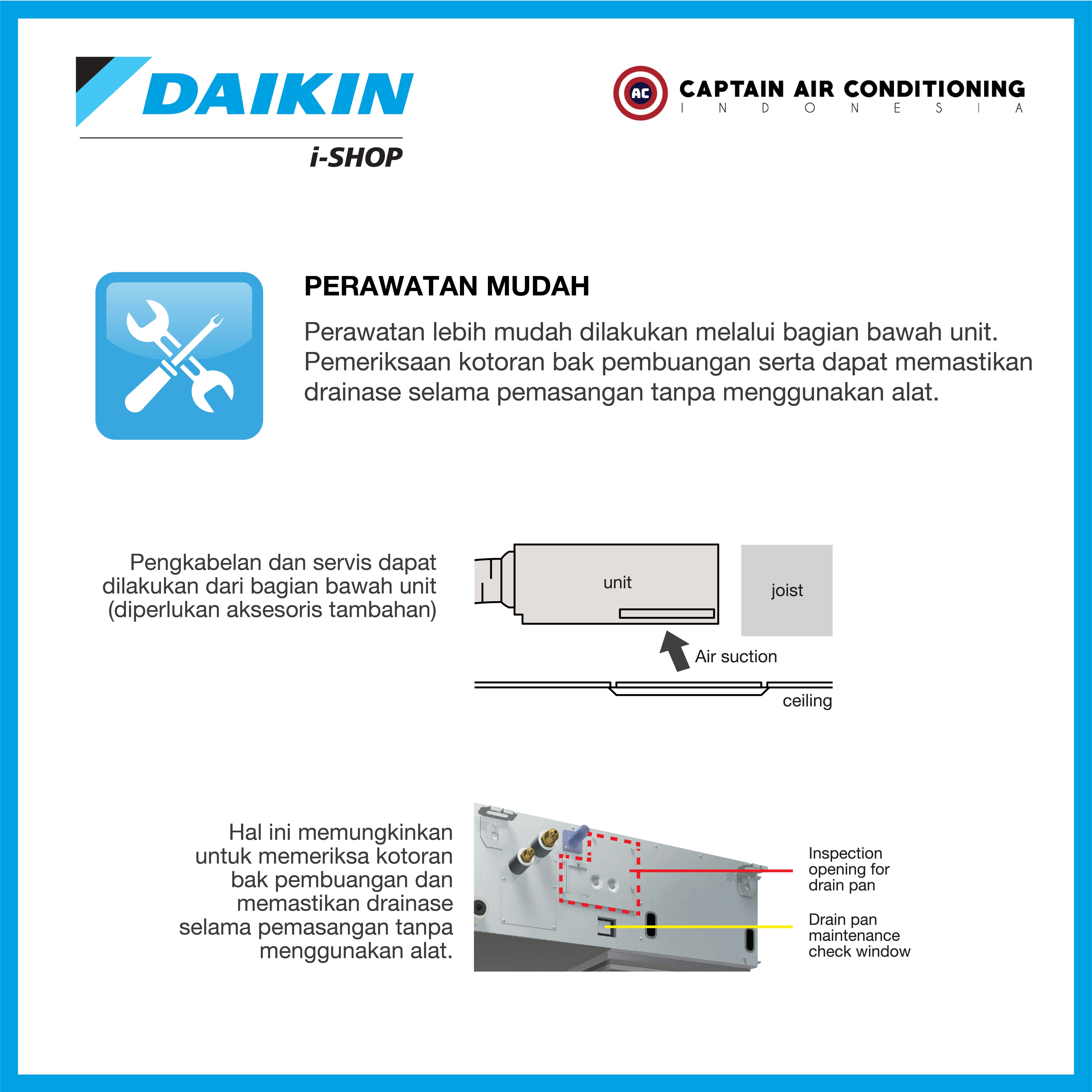 DAIKIN AC Duct Middle Static SkyAir Inverter FBFC-71 3 PK (3 Phase) - Wireless
