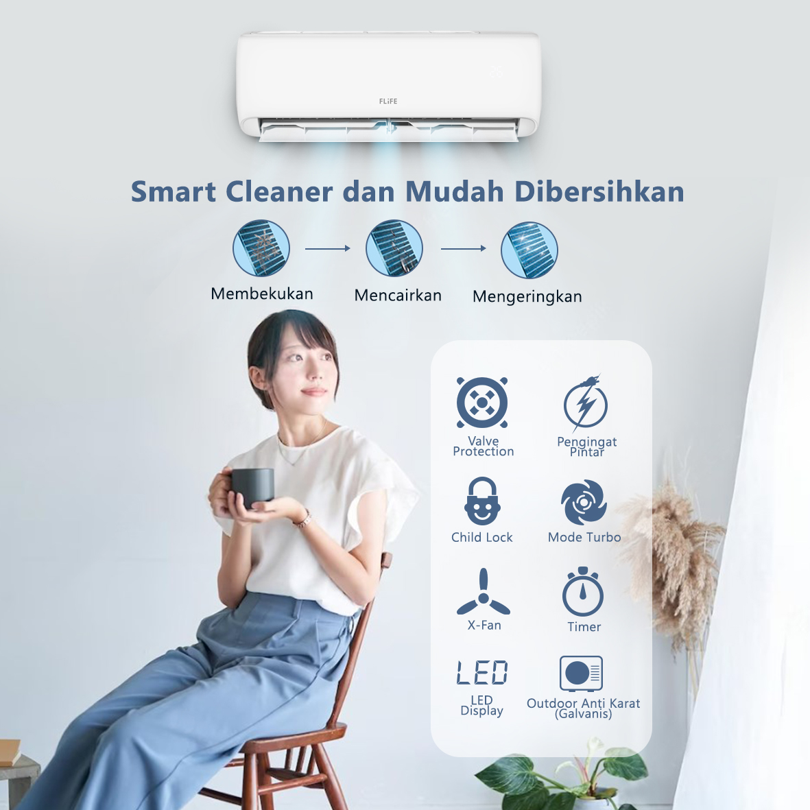 FLIFE by Gree AC Split FAC-09FCOO 1 PK Low Watt