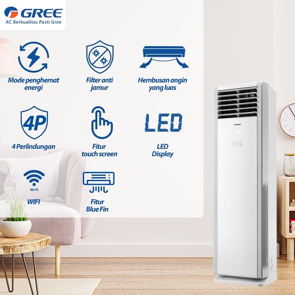 GREE AC Floor Standing GVC-24STS 3 PK Deluxe Standard (1 Phase)
