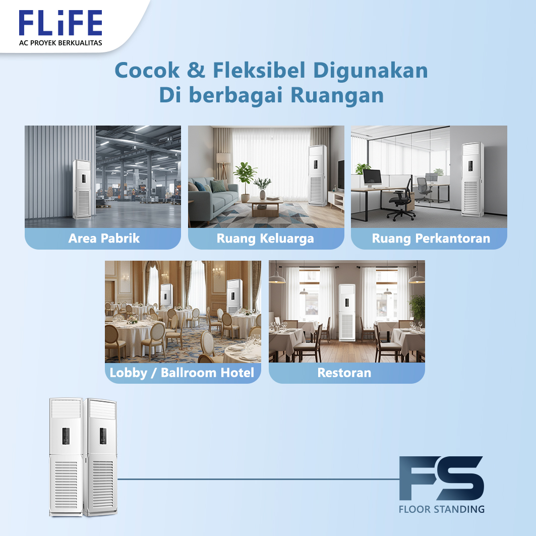 FLIFE AC Floor Standing FVC-48FS(S) (3 Phase) 5 PK