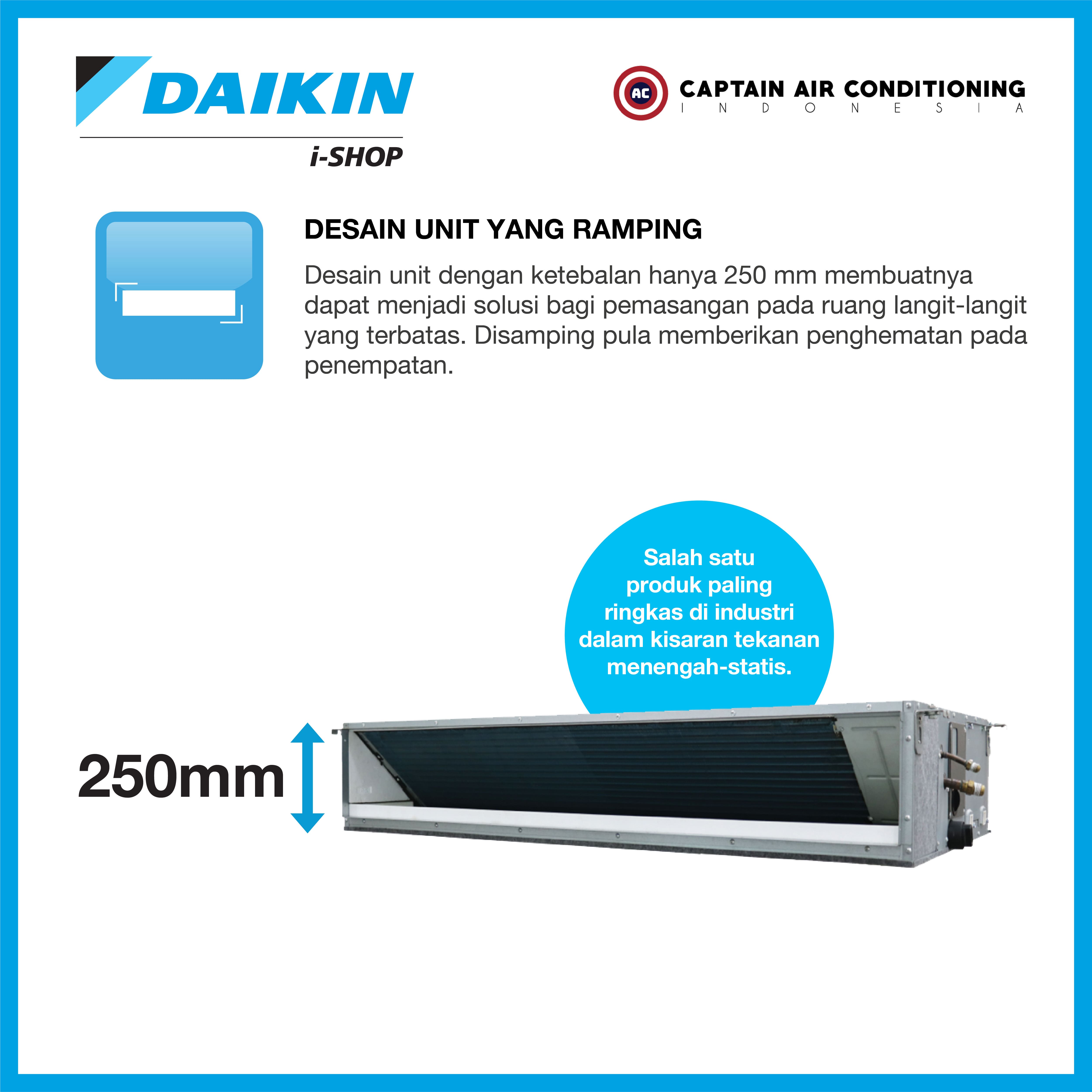 DAIKIN AC Duct Middle Static SkyAir FDMC-100 4 PK (3 Phase) - Wireless