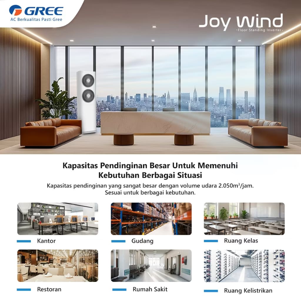 GREE AC Floor Standing Inverter GVC-48JOYWIND 5 PK