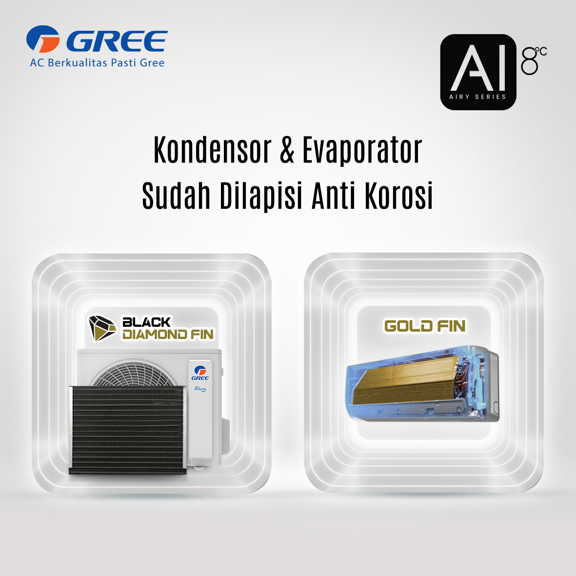 GREE AC Split GWC-18AIRY 2 PK Premium Inverter - White