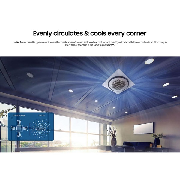 SAMSUNG AC Cassette Inverter 360° AC052FE6D 2 PK (1 Phase) - White