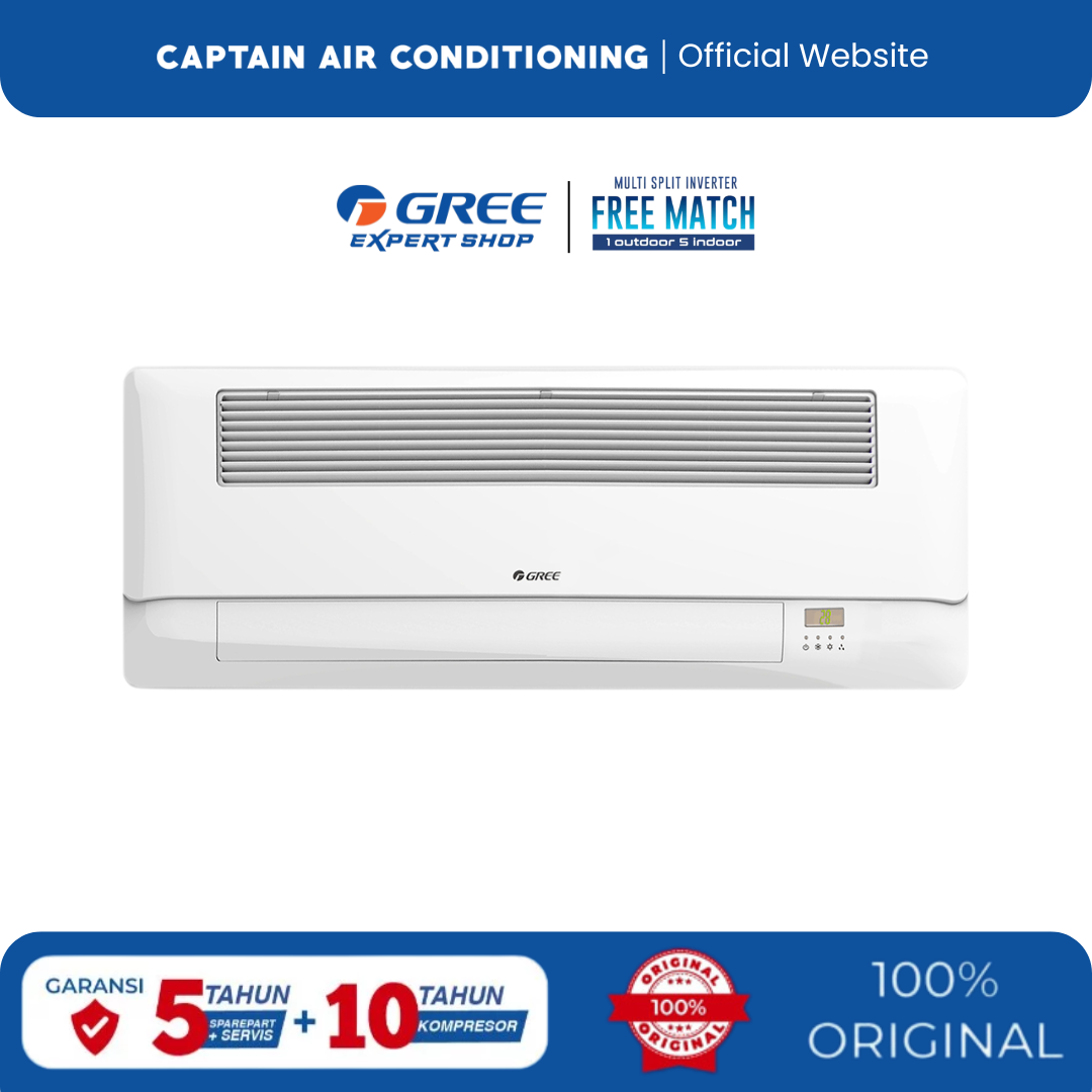 Gree AC Multi Split up to 5 Koneksi | Free Match - Indoor Unit (Indoor 1 Way Cassette 2.25 / 2.5 PK)