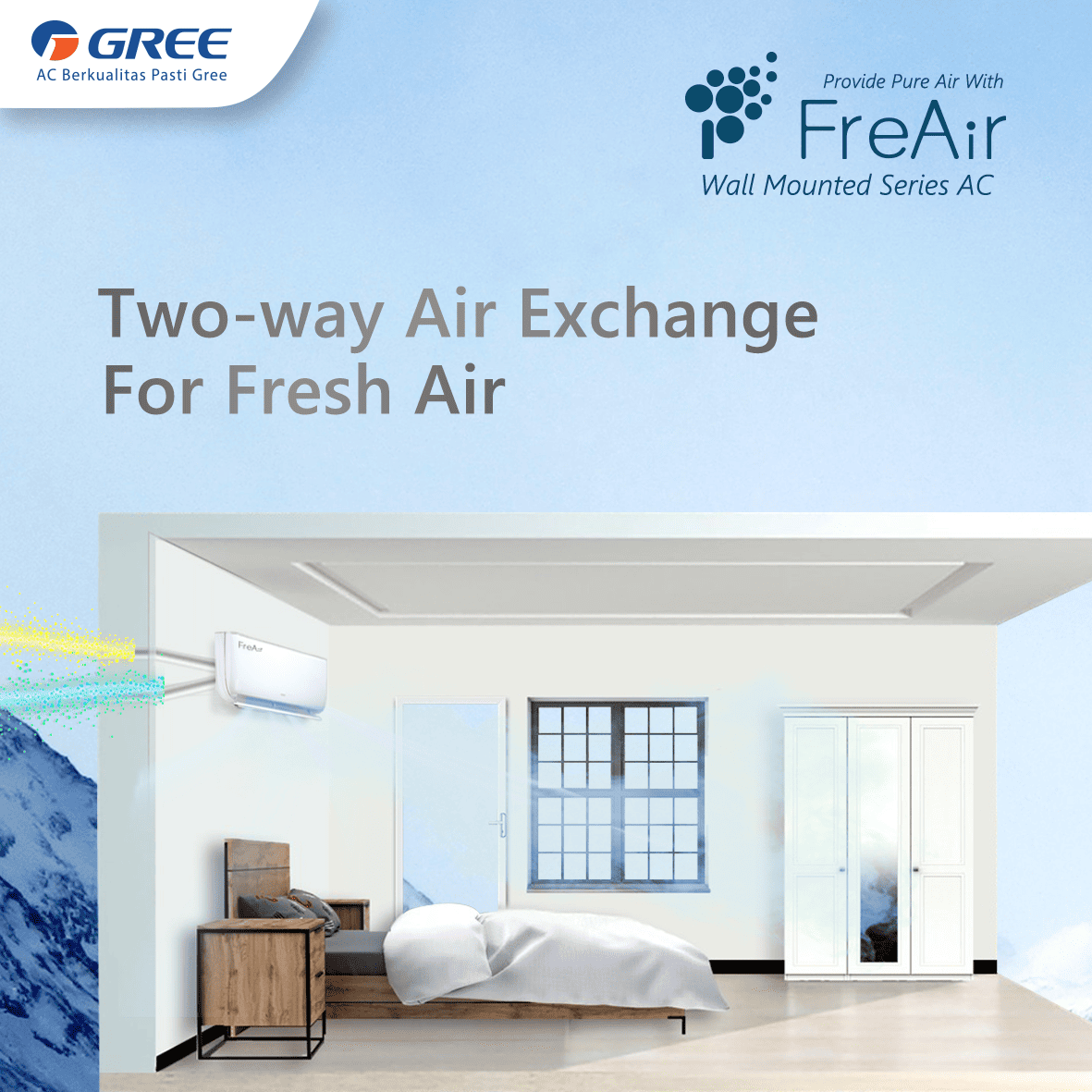 GREE AC Split GWC-09FREAIR 1 PK Inverter with Air Purifier system