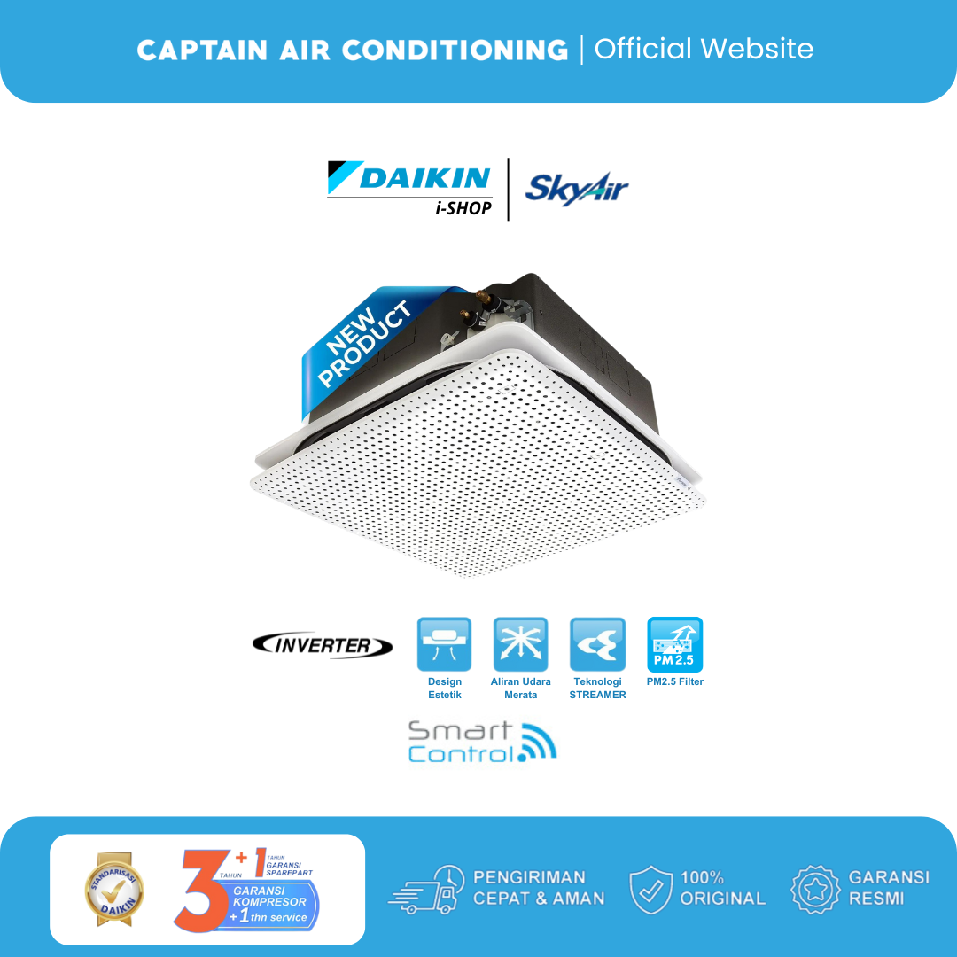 DAIKIN AC Cassette SkyAir Kiriu Smart Inverter FCFG-71 3 PK - Wired