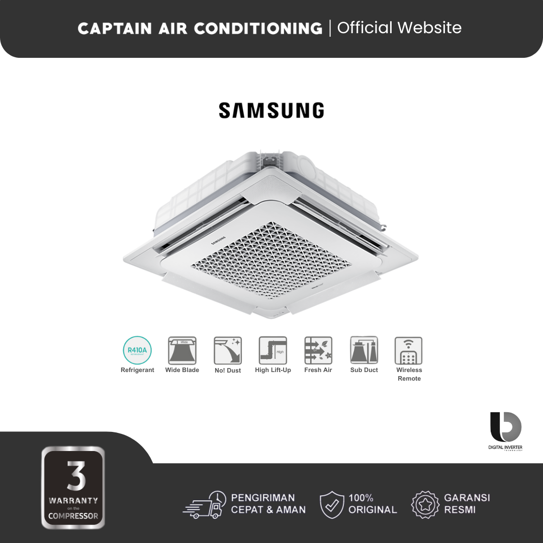 SAMSUNG AC Cassette WindFree (4-way Flow) Inverter AC071FE4D 3 PK (1 Phase)
