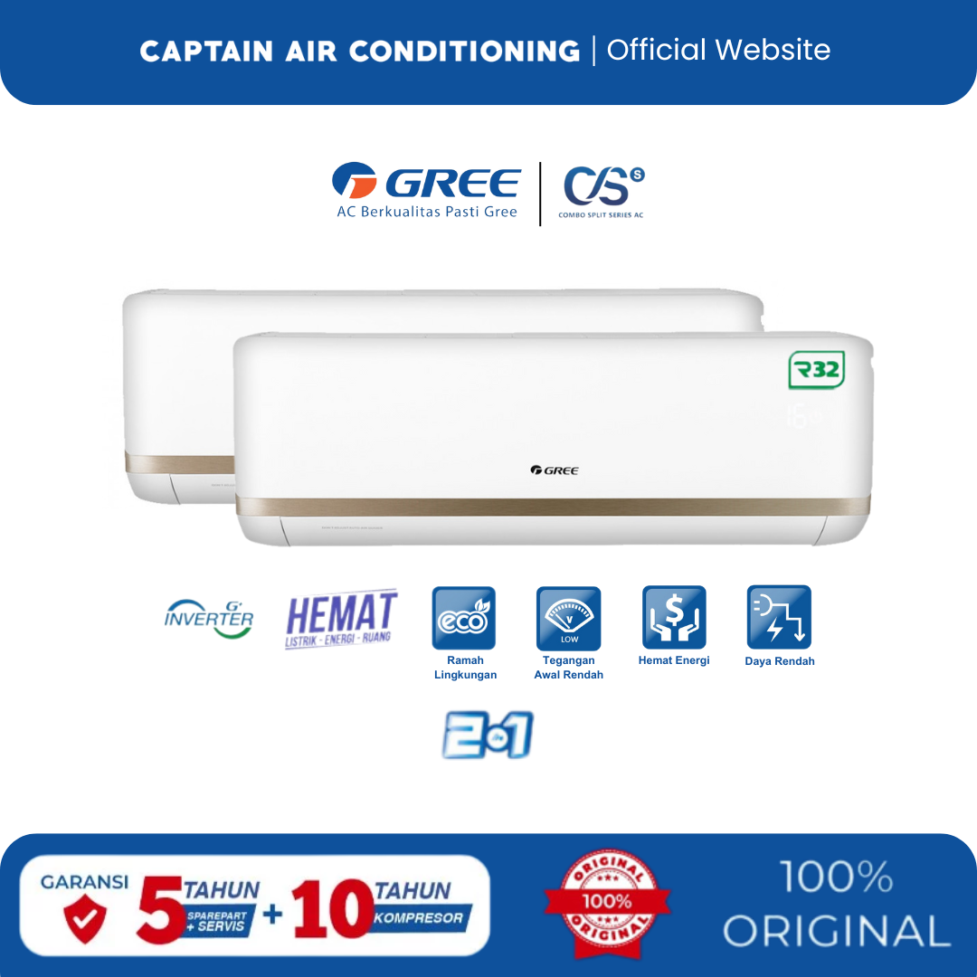 GREE AC Combo Split GWC-0505CSS (1/2 PK + 1/2 PK) Inverter