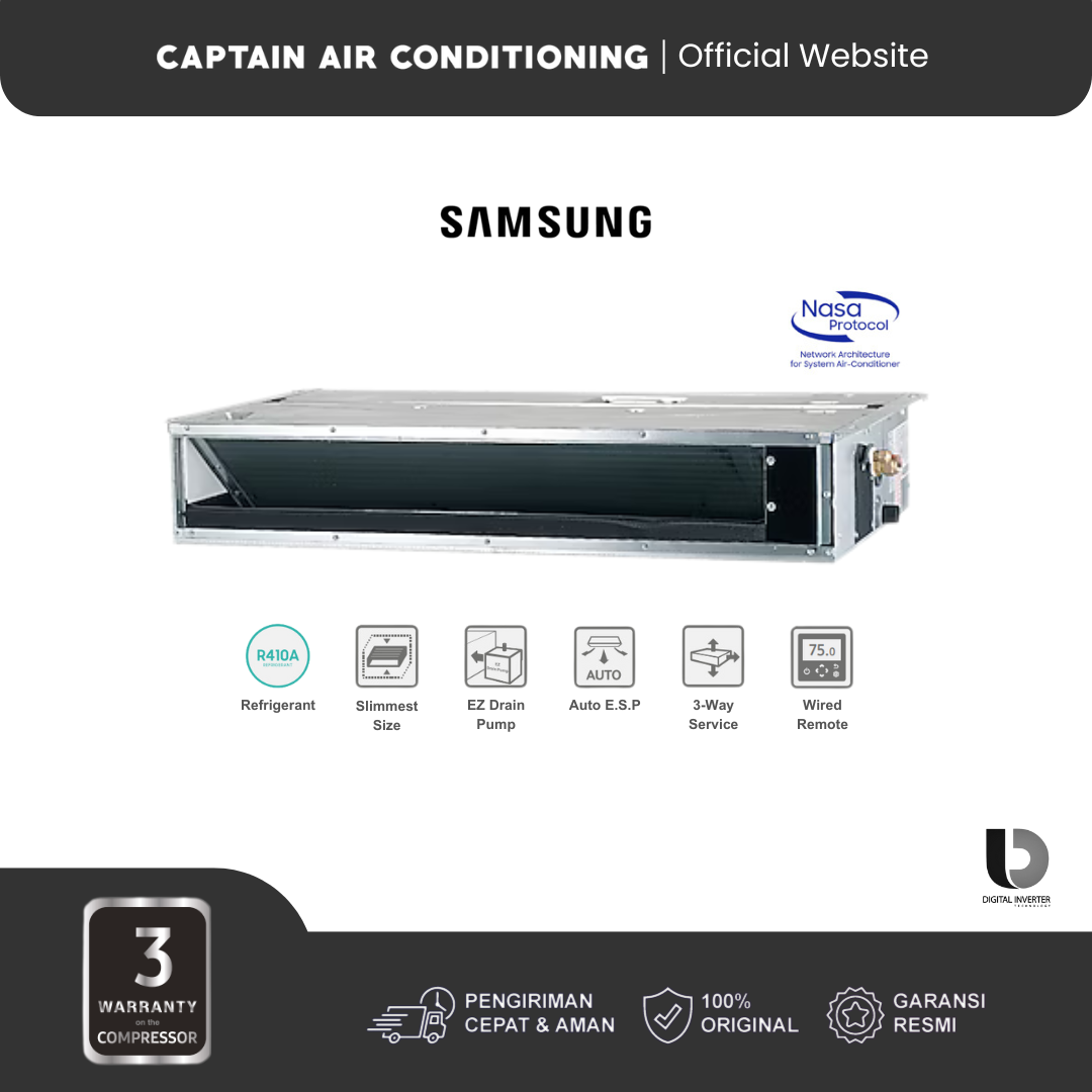 SAMSUNG AC Slim Duct Inverter AC035TNLD 1.5 PK (1 Phase)