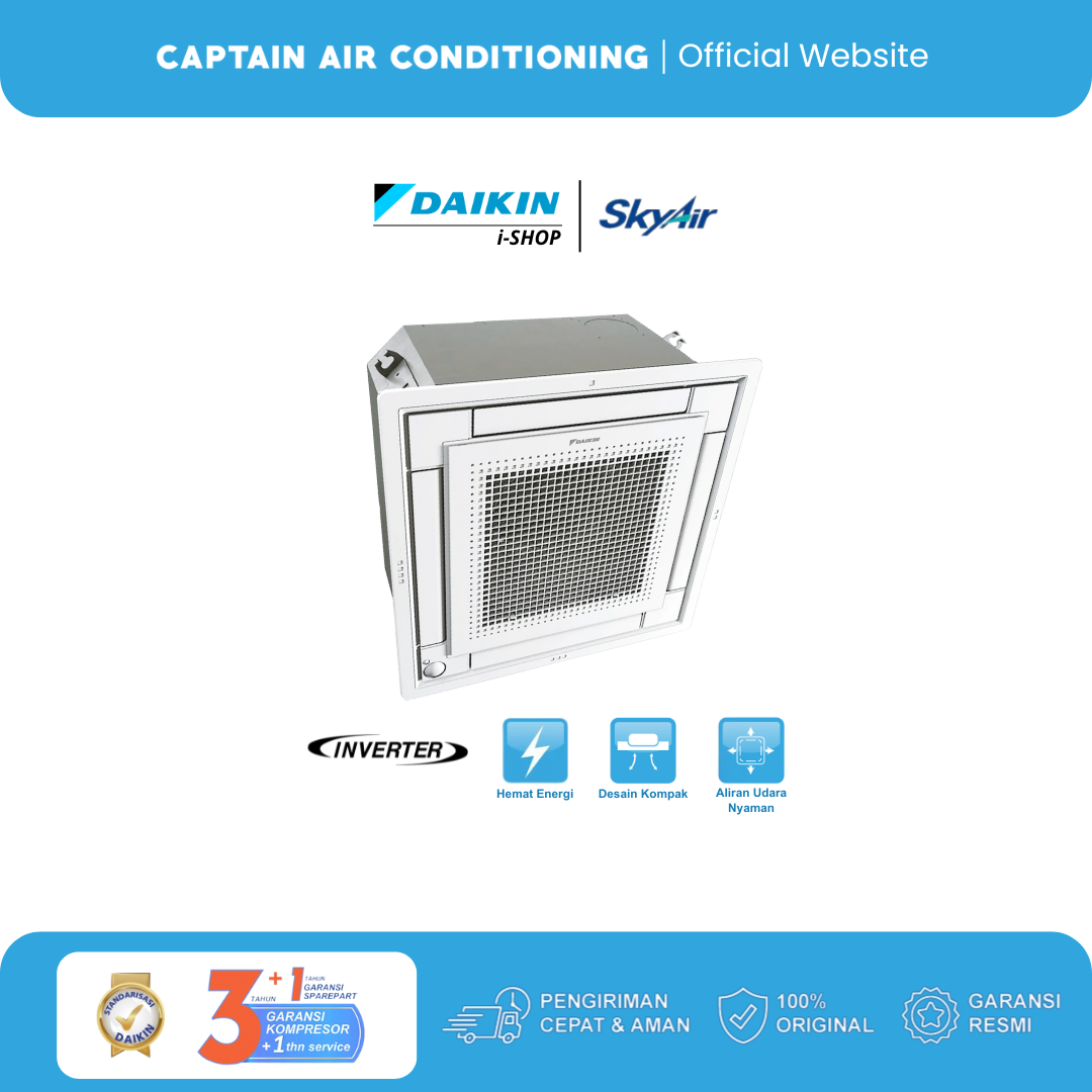 DAIKIN AC Mini Cassette SkyAir Inverter FFFC-35 1.5 PK (1 Phase) - Wired