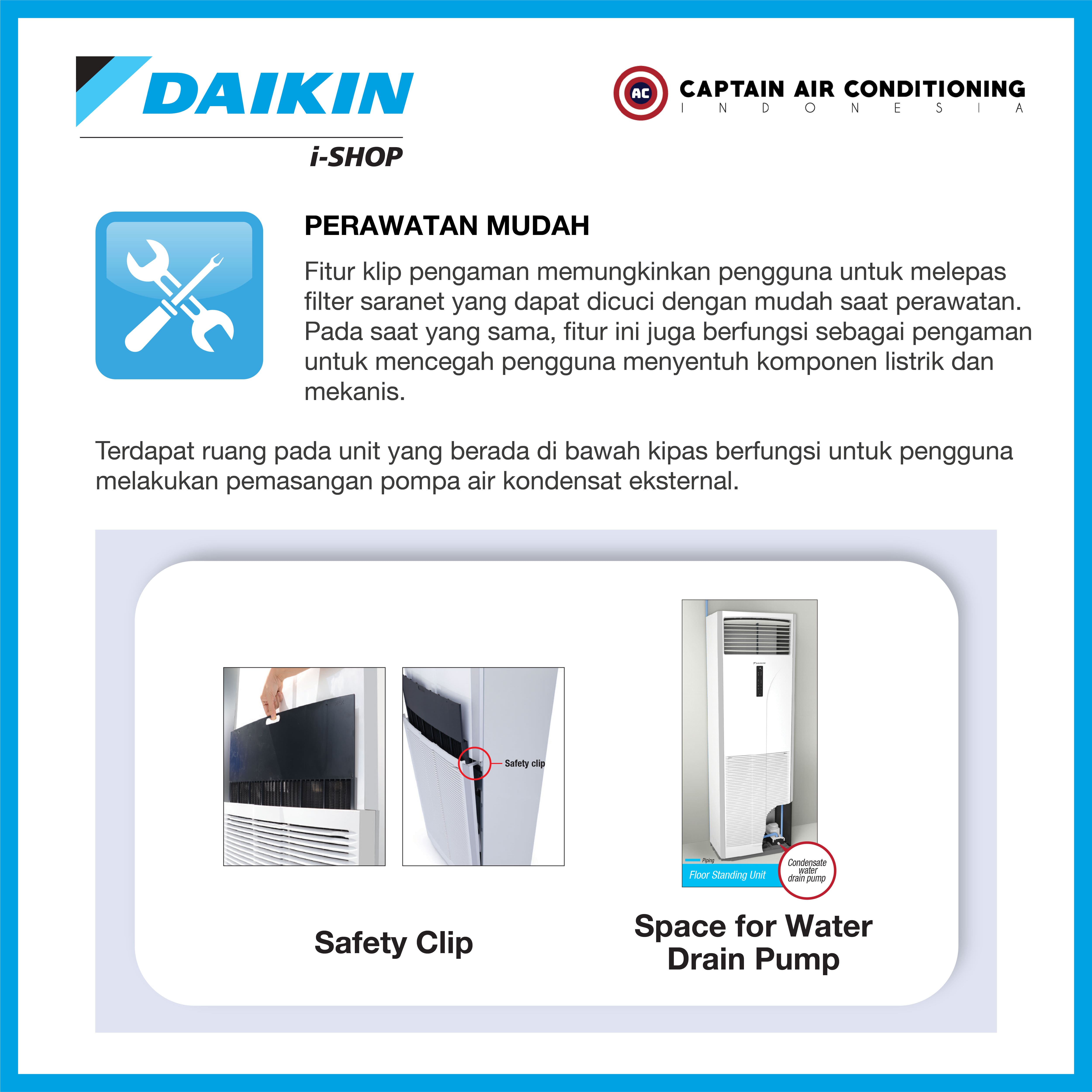 Daikin AC Floor Standing SkyAir Inverter FVFC-125 5 PK (3 Phase) - Wired