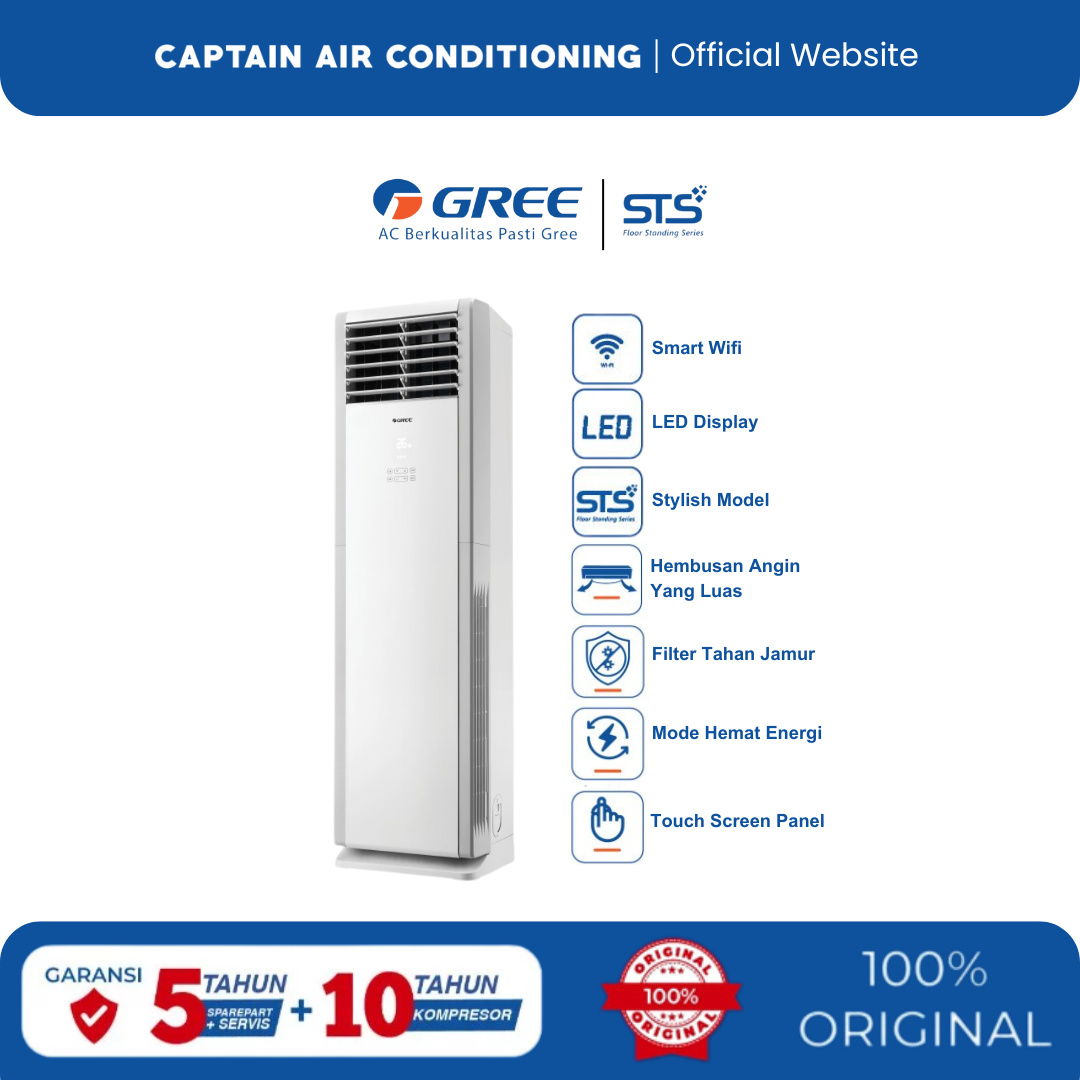 GREE AC Floor Standing GVC-55TS(S) 6 PK Deluxe Standard (3 Phase)