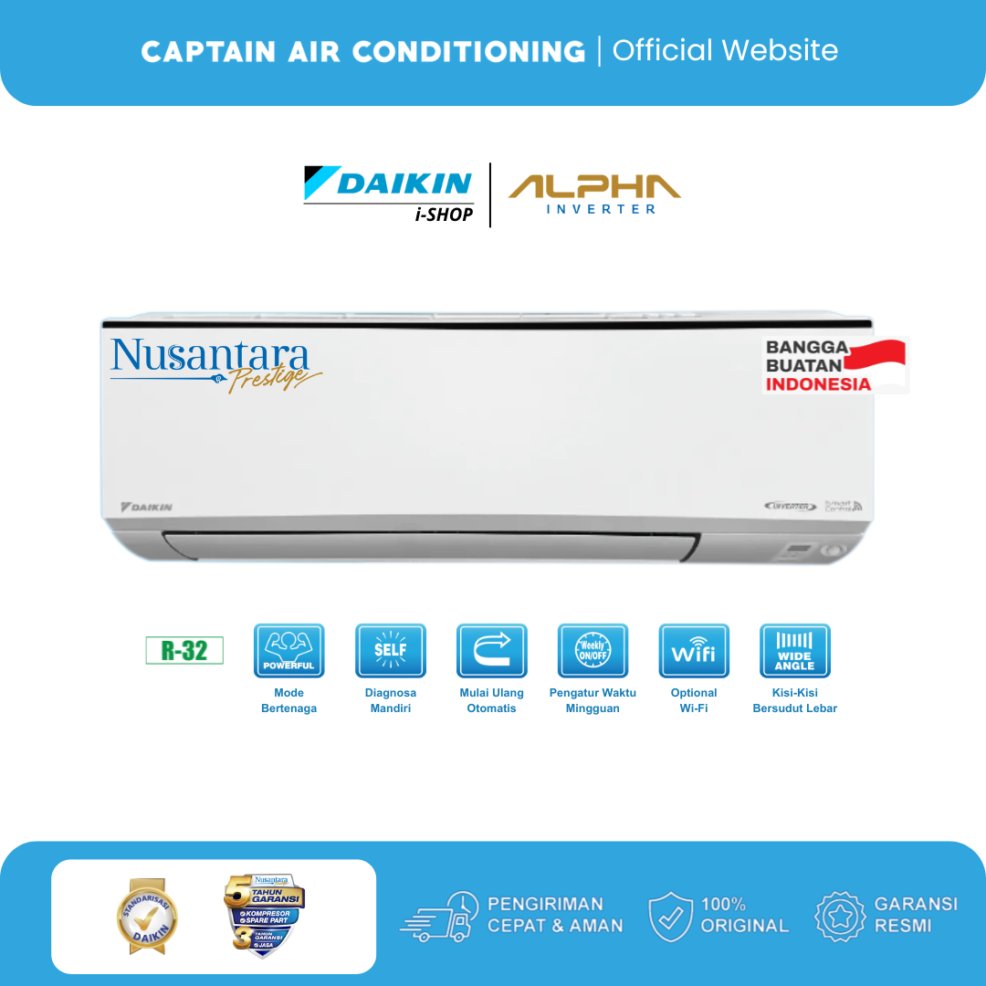 DAIKIN AC Split FTKH-35 1.5 PK Alpha Inverter Nusantara Prestige