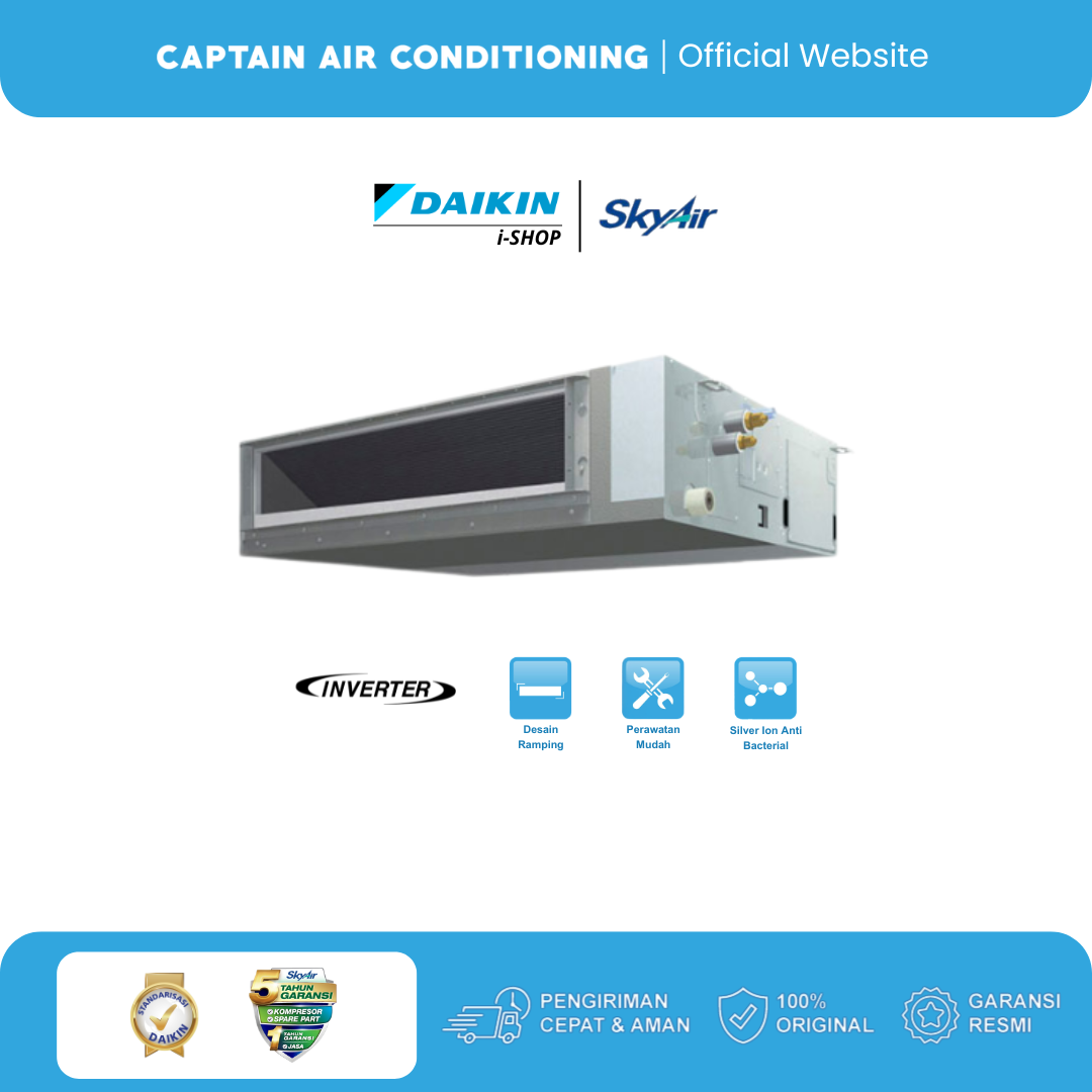 DAIKIN AC Duct Middle Static SkyAir Inverter FBFC-125 5 PK (3 Phase) - Wired