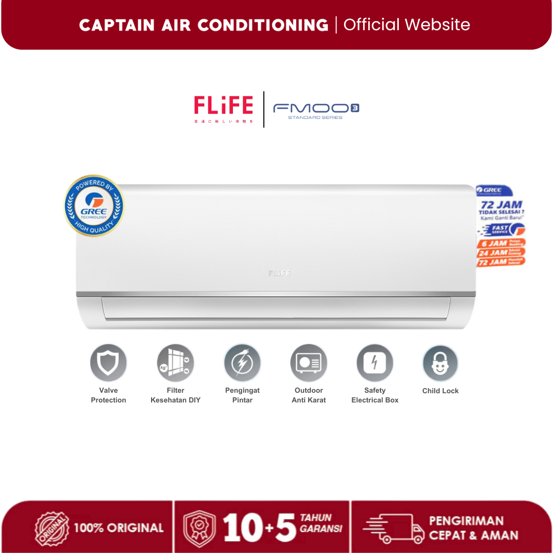FLIFE by Gree AC Split FAC-18FMOO3 2 PK Standard