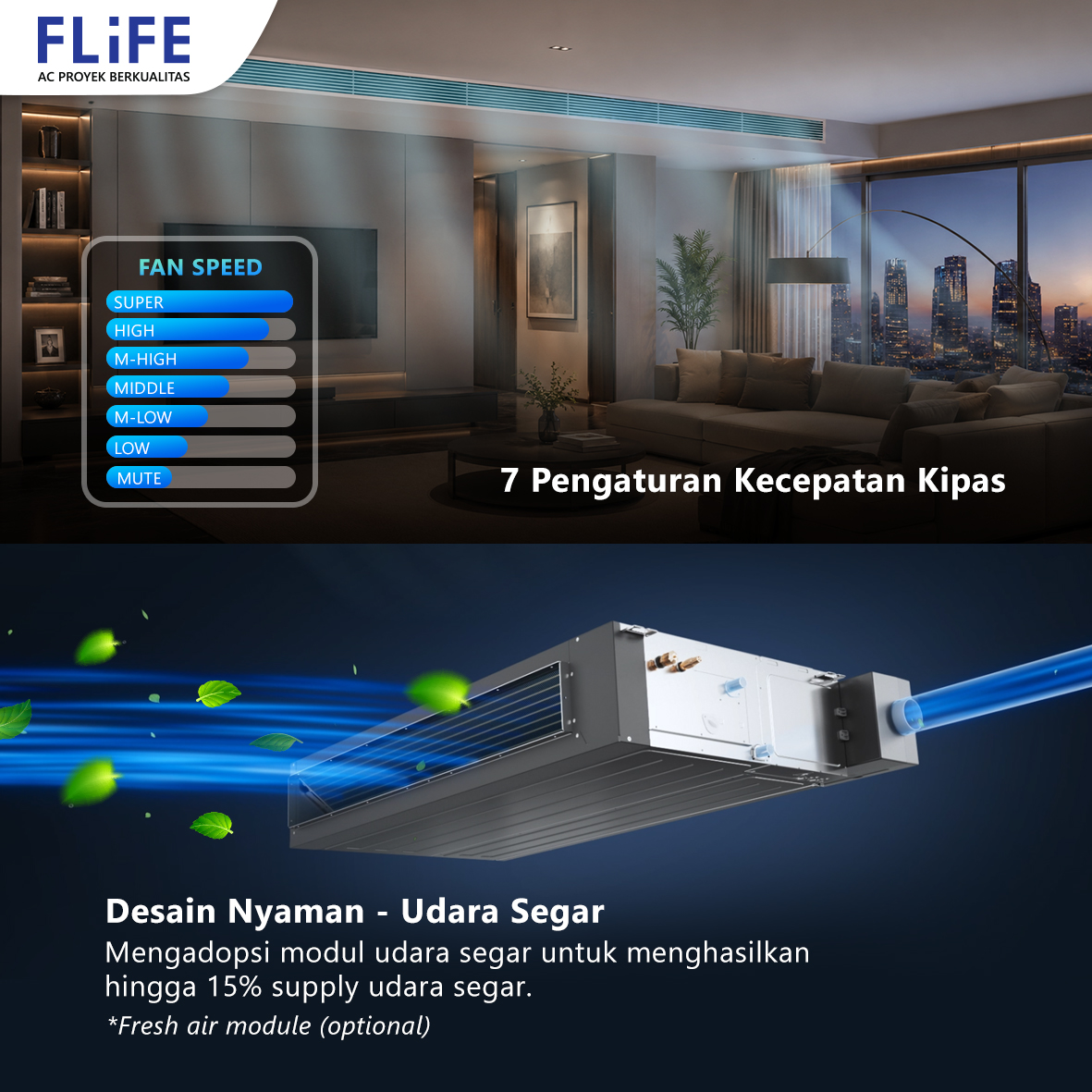 FLIFE AC Split Duct FLC-55DHPM (3 Phase) 6 PK