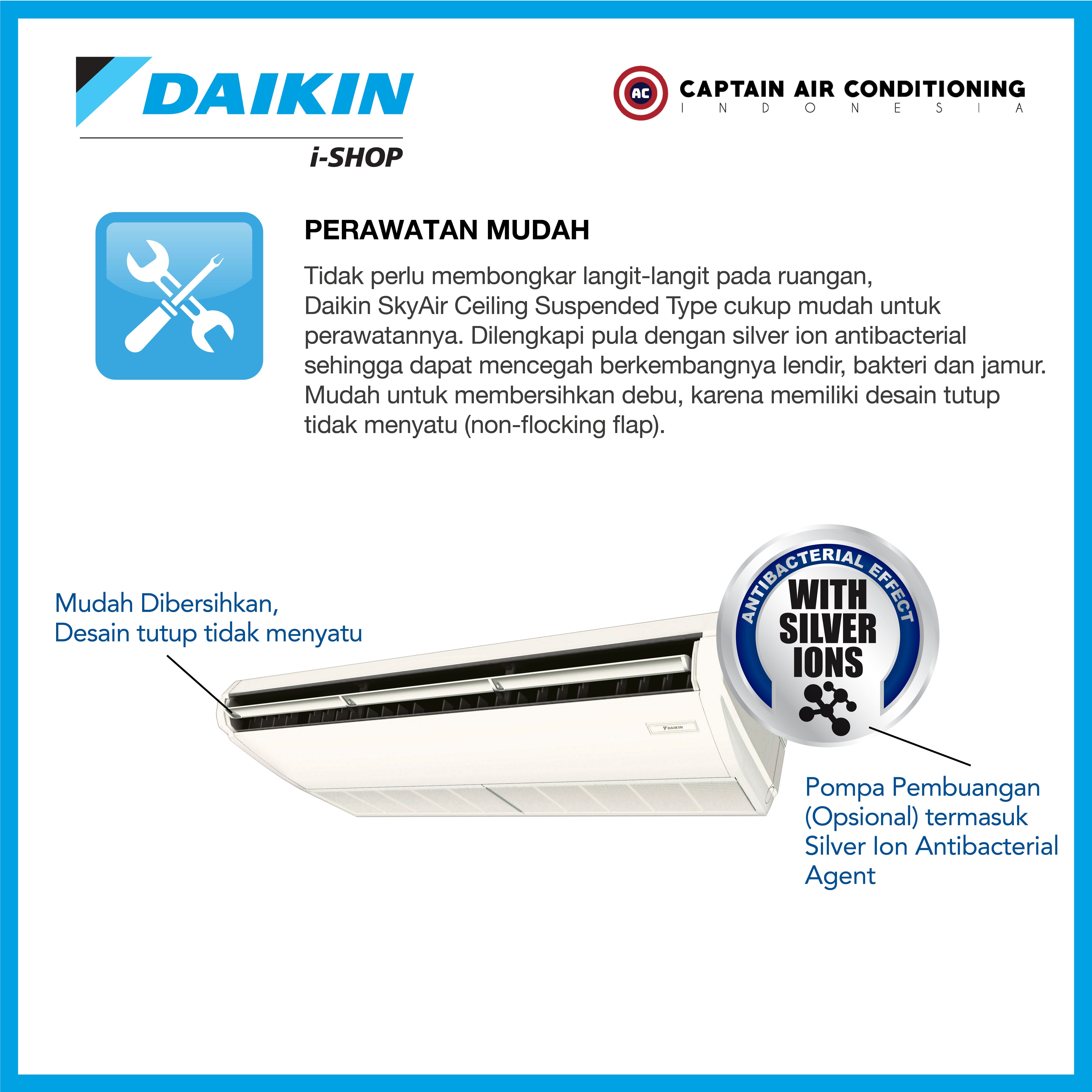 DAIKIN AC Ceiling Suspended Inverter FHFC-85 3.5 PK (1 Phase) - Wireless
