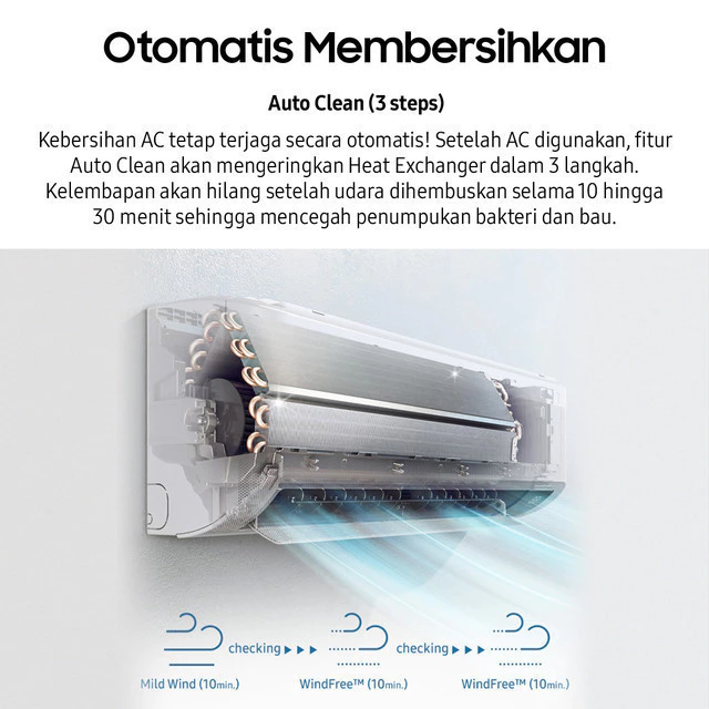 SAMSUNG AC Split AR10CYFAAWKNSE 1 PK WindFree Lite Inverter