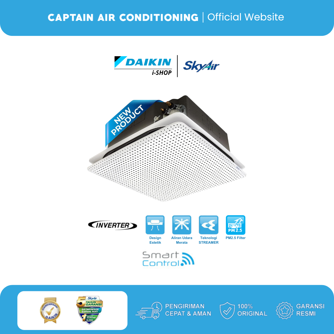 DAIKIN AC Cassette SkyAir Kiriu Smart Inverter FCFG-71 3 PK - Wireless