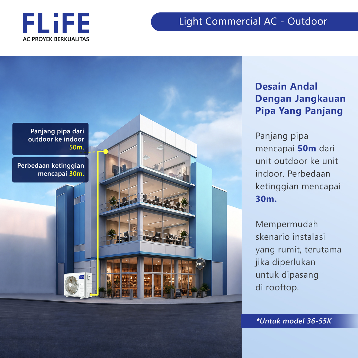 FLIFE AC Split Duct FLC-18DHP (1 Phase) 2 PK