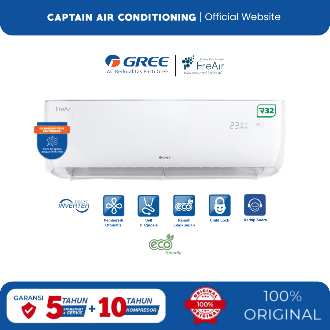 GREE AC Split GWC-09FREAIR 1 PK Inverter with Air Purifier system