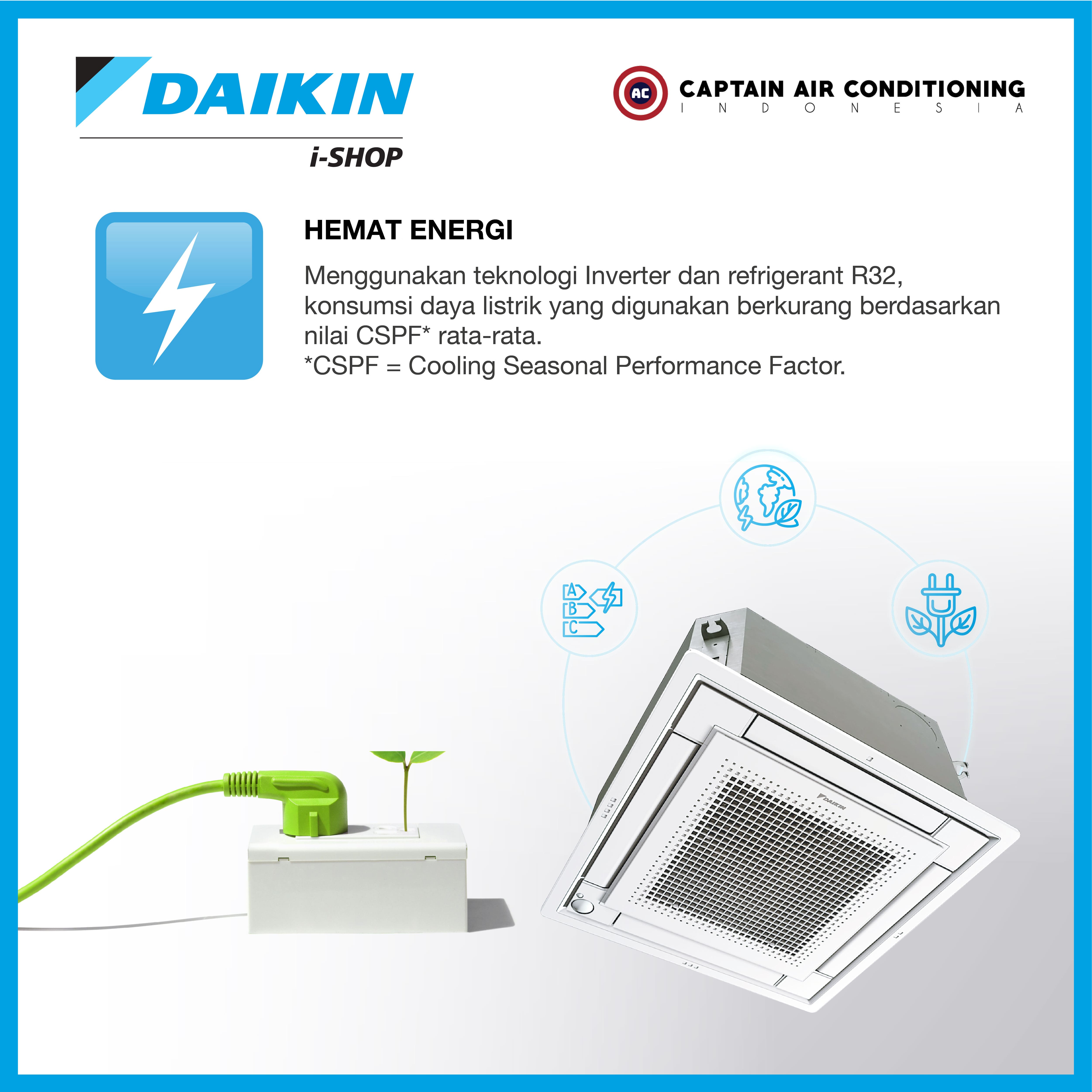 DAIKIN AC Mini Cassette SkyAir Inverter FFFC-71 3 PK (3 Phase) - Wired