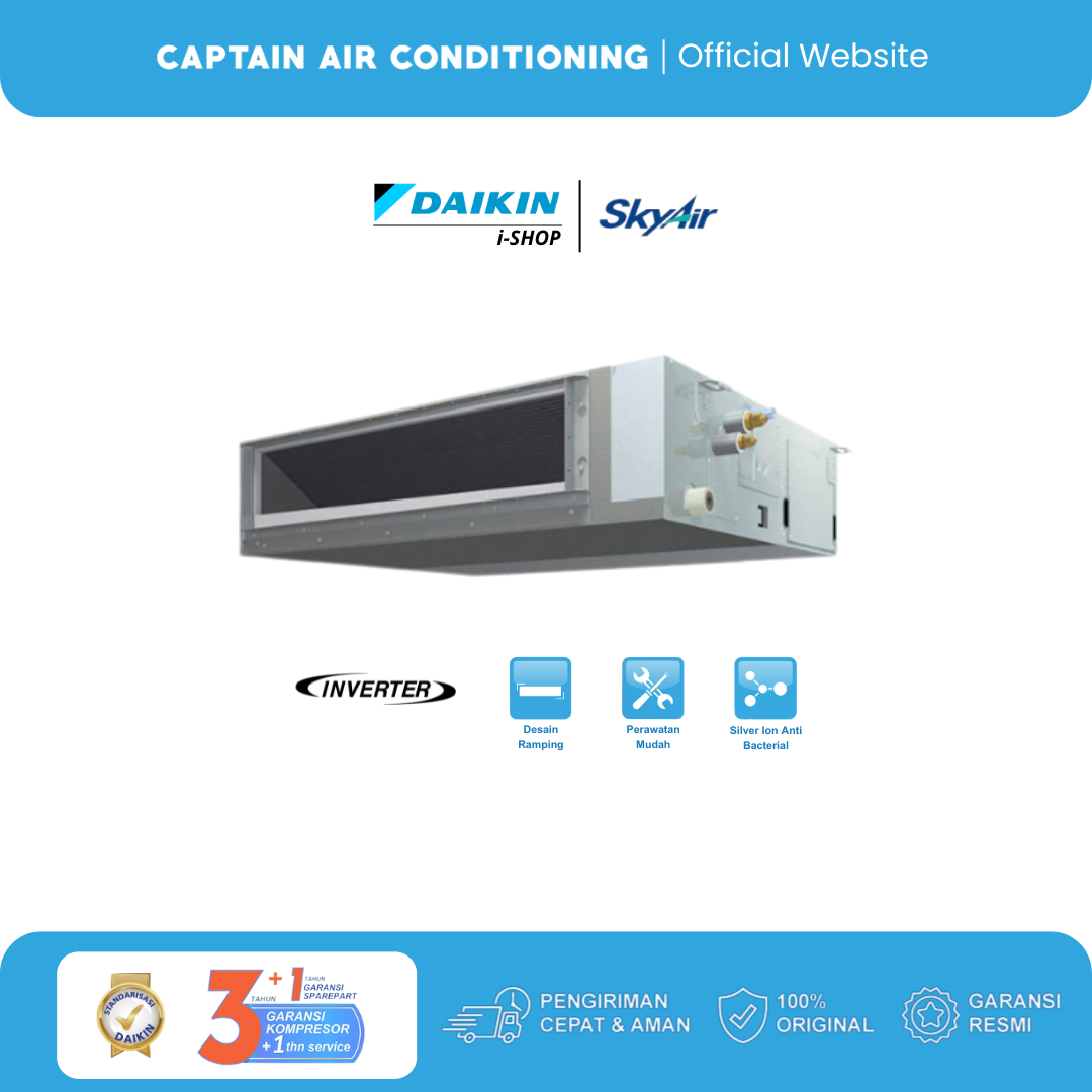 DAIKIN AC Duct Middle Static SkyAir Inverter FBFC-125 5 PK (3 Phase) - Wired