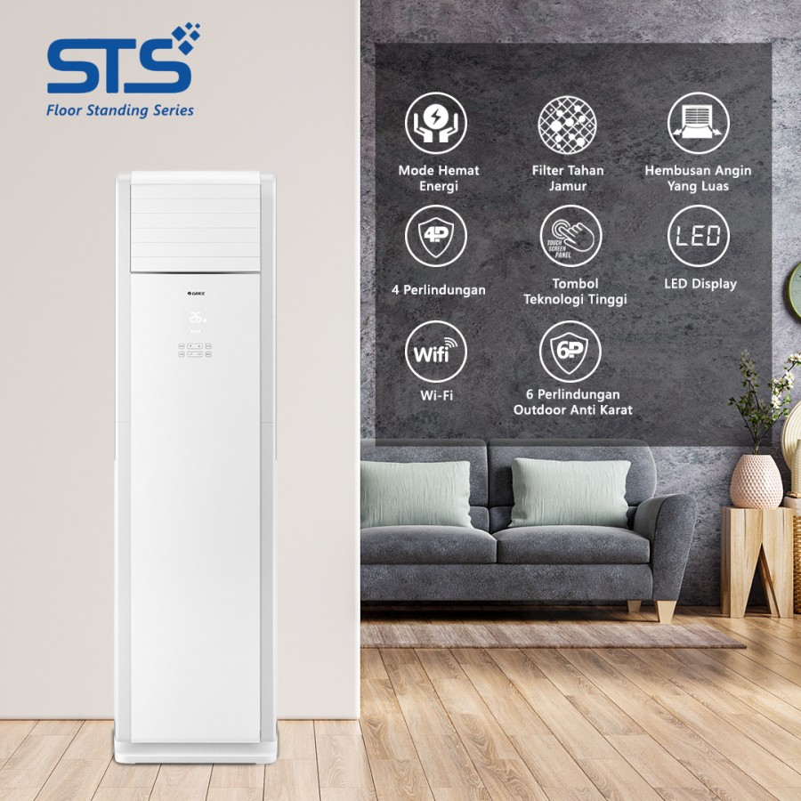 GREE AC Floor Standing GVC-24STS 3 PK Deluxe Standard (1 Phase)