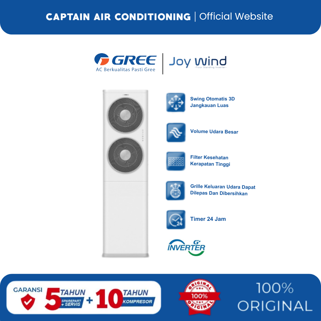GREE AC Floor Standing Inverter GVC-48JOYWIND 5 PK
