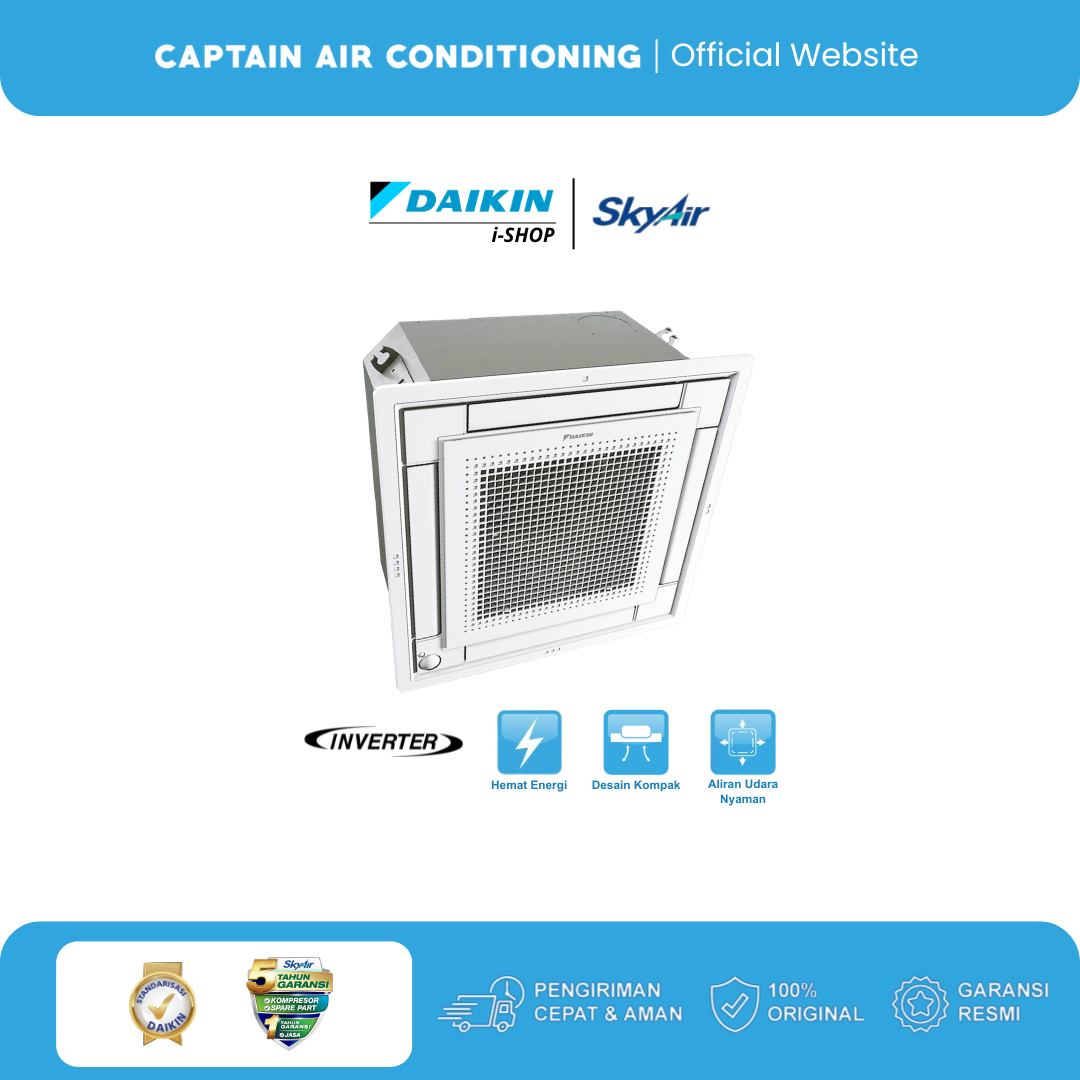 DAIKIN AC Mini Cassette SkyAir Inverter FFFC-35 1.5 PK (1 Phase) - Wireless